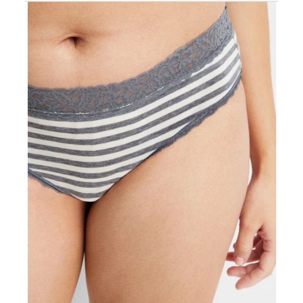 State of the Day Womens Size XXL Lace-Trim Hipster Underwear Heather Stripe 1179